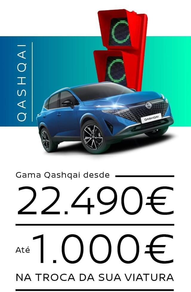 Nissan Juke branco e Nissan Qashqai vermelho em fundo laranja com semáforo verde — campanha Nissan Non-Stop de 9 a 11 de julho